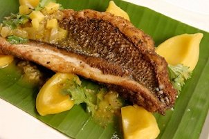 Red Snapper and Jackfruit with Orange, Thyme and Rum Mojo