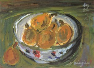 Picture of Loquats, oil on board