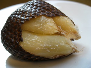 Ripe fruit, cut open to reveal the flesh