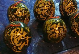 Watermerons for Vietnamese new year celebration. written happy word like "phát tài" (Get rich).